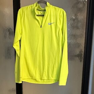 Nike Neon Yellow Quarter-Zip Top